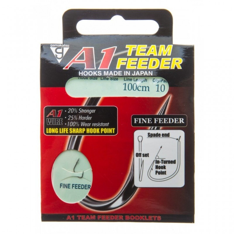 Поводки с крючками A1 TEAM FEEDER FINE FEEDER 100см/крючок №14/леска 0,14мм/10шт. Поводки с крючками A1 TEAM FEEDER FINE FEEDER 100см/крючок №14/леска 0,14мм/10шт.